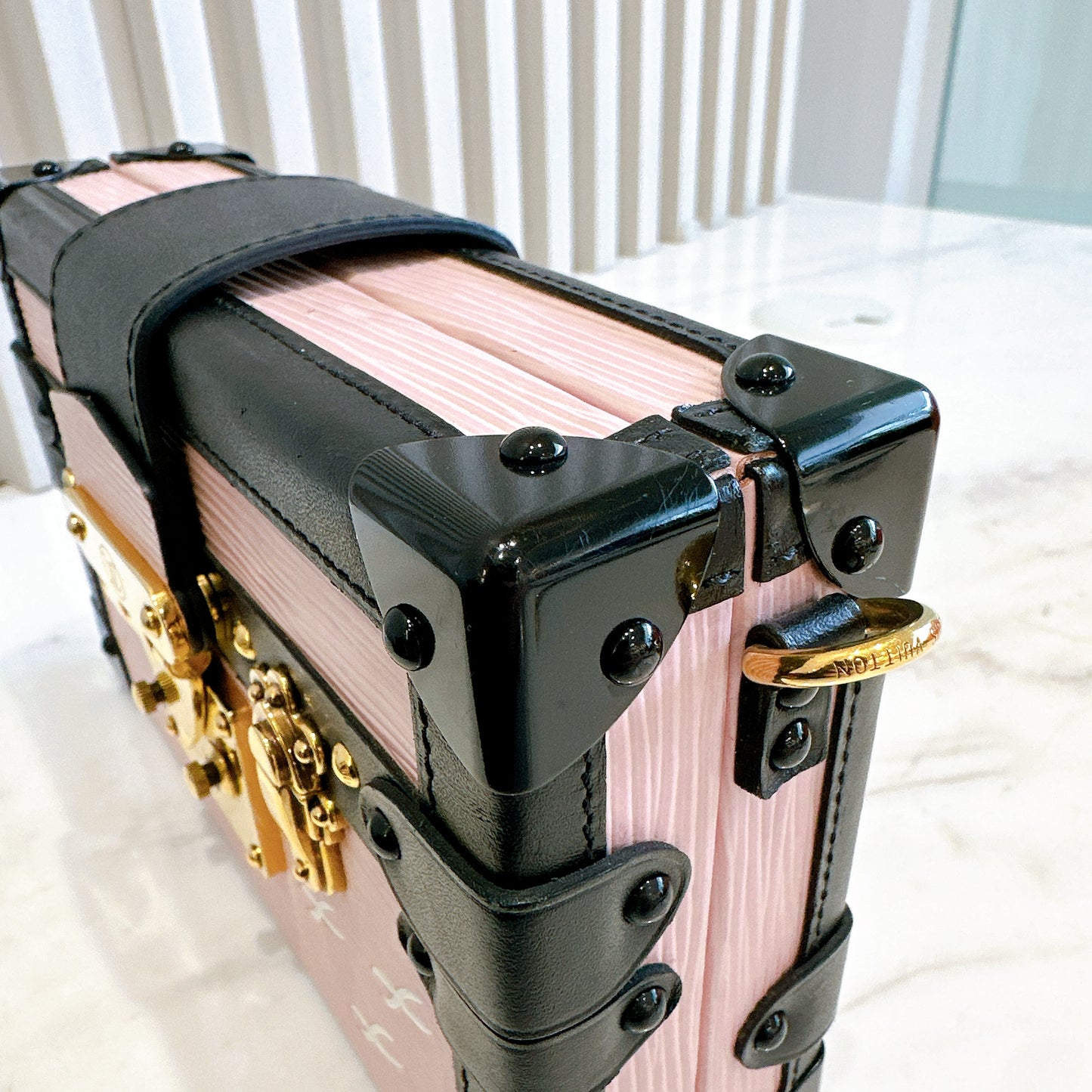 LV Petite Malle Pink in Epi Leather