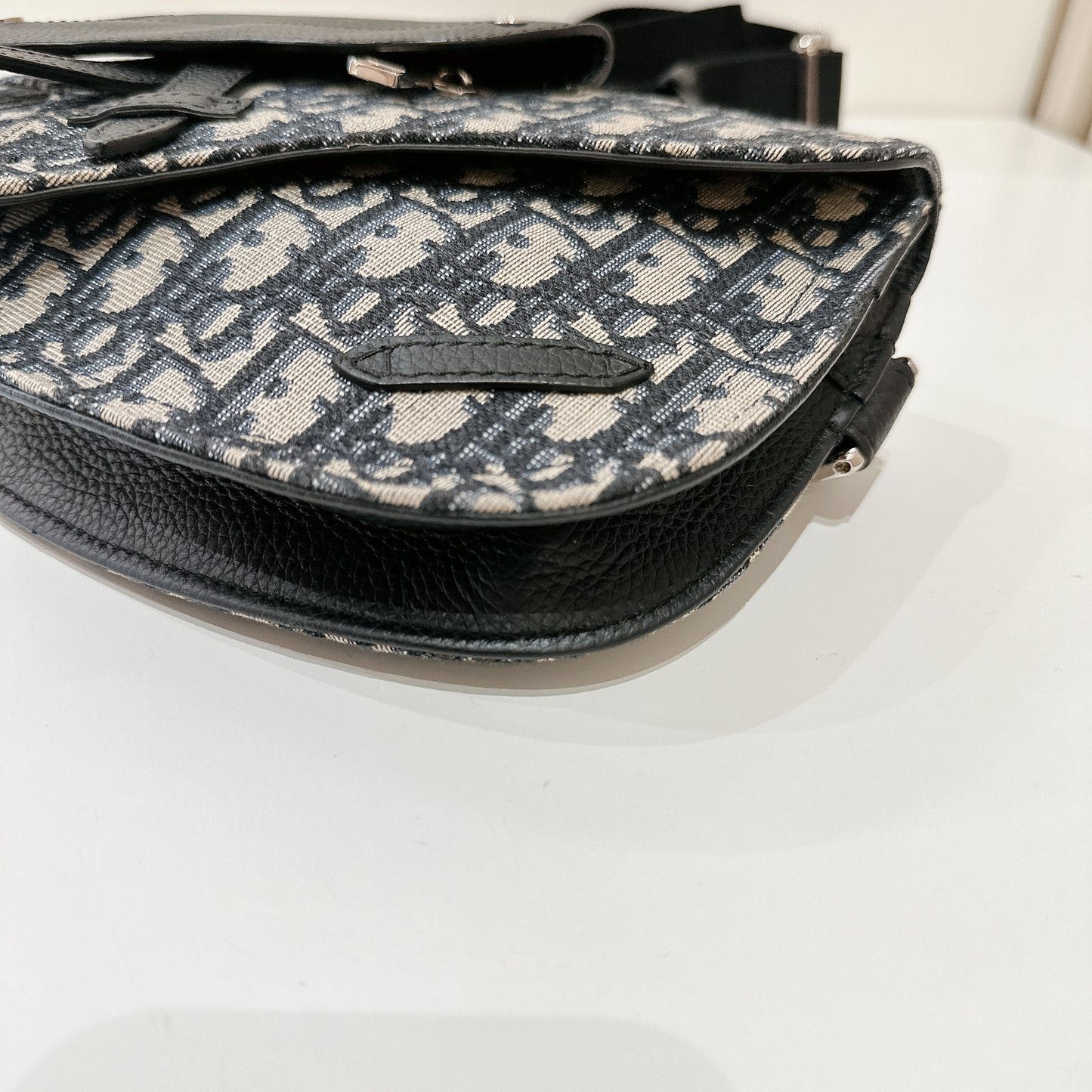 Dior Saddle Pouch in Blue Dior Oblique