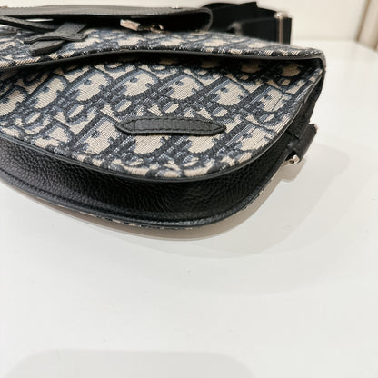 Dior Saddle Pouch in Blue Dior Oblique