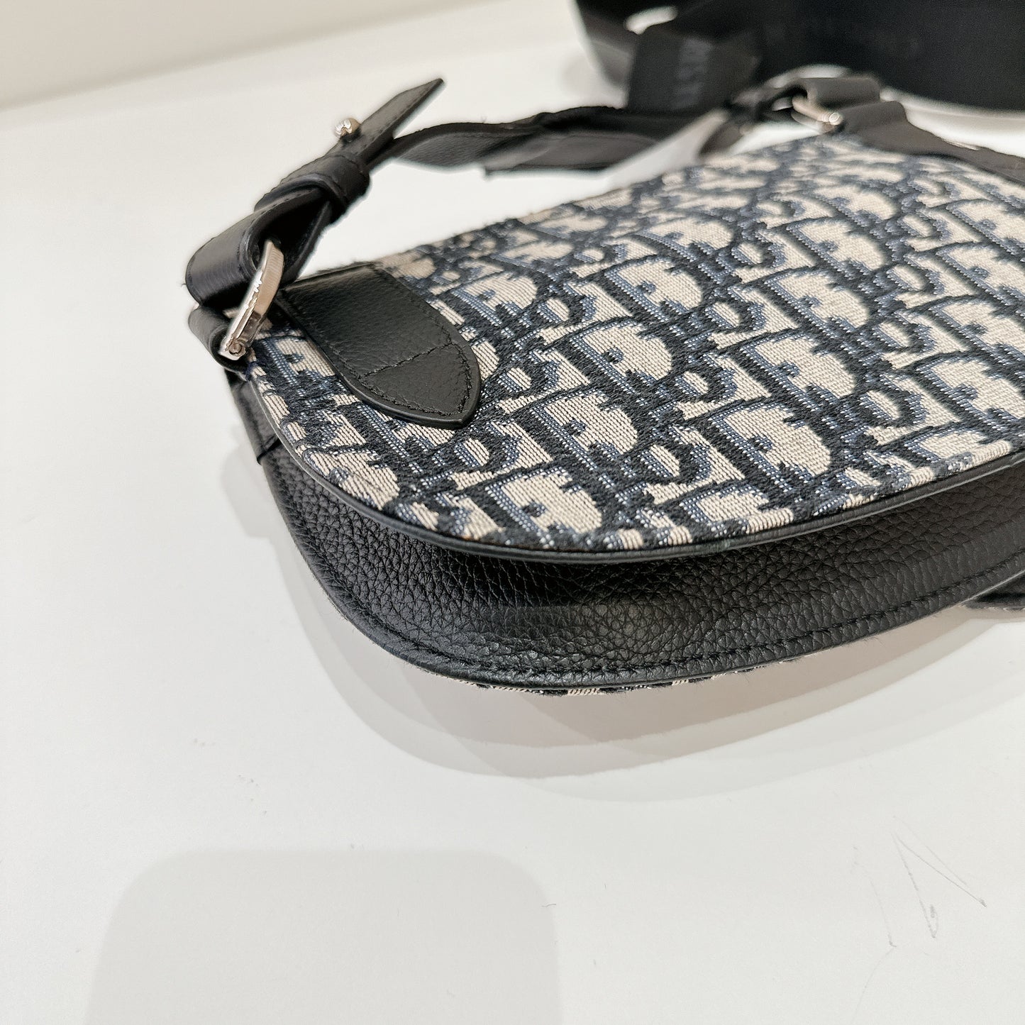 Dior Saddle Pouch in Blue Dior Oblique