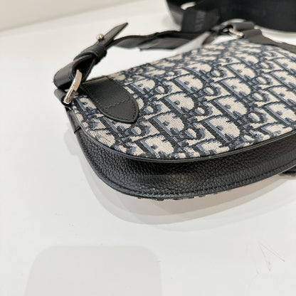 Dior Saddle Pouch in Blue Dior Oblique
