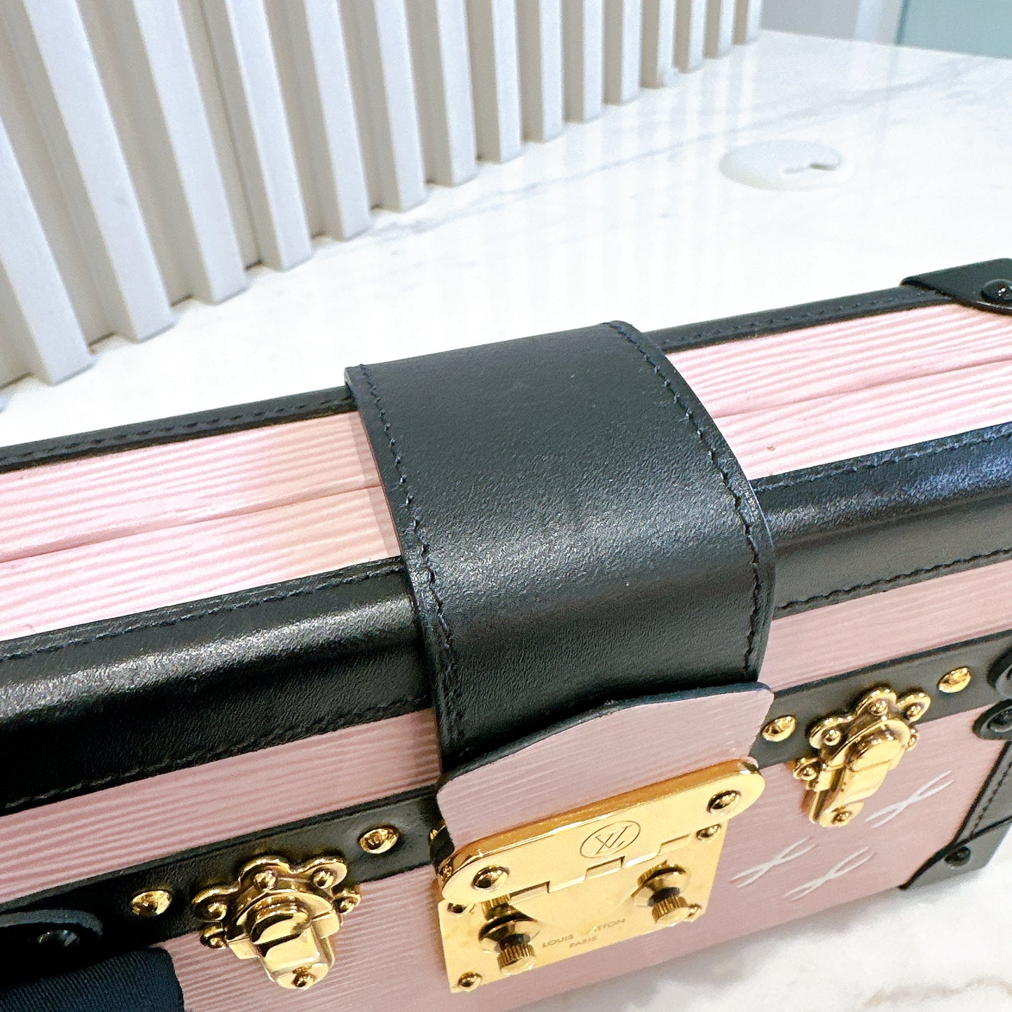 LV Petite Malle Pink in Epi Leather