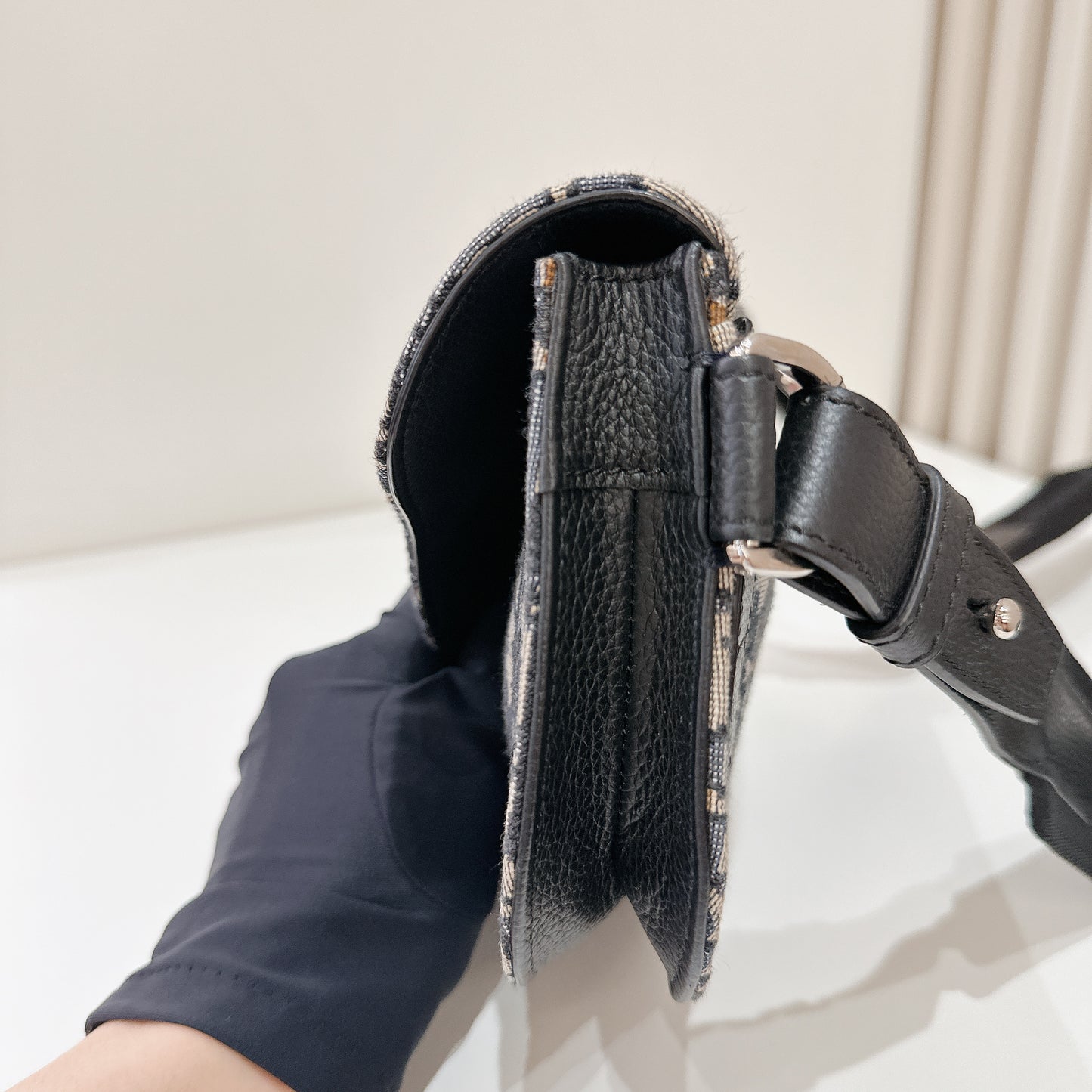 Dior Saddle Pouch in Blue Dior Oblique