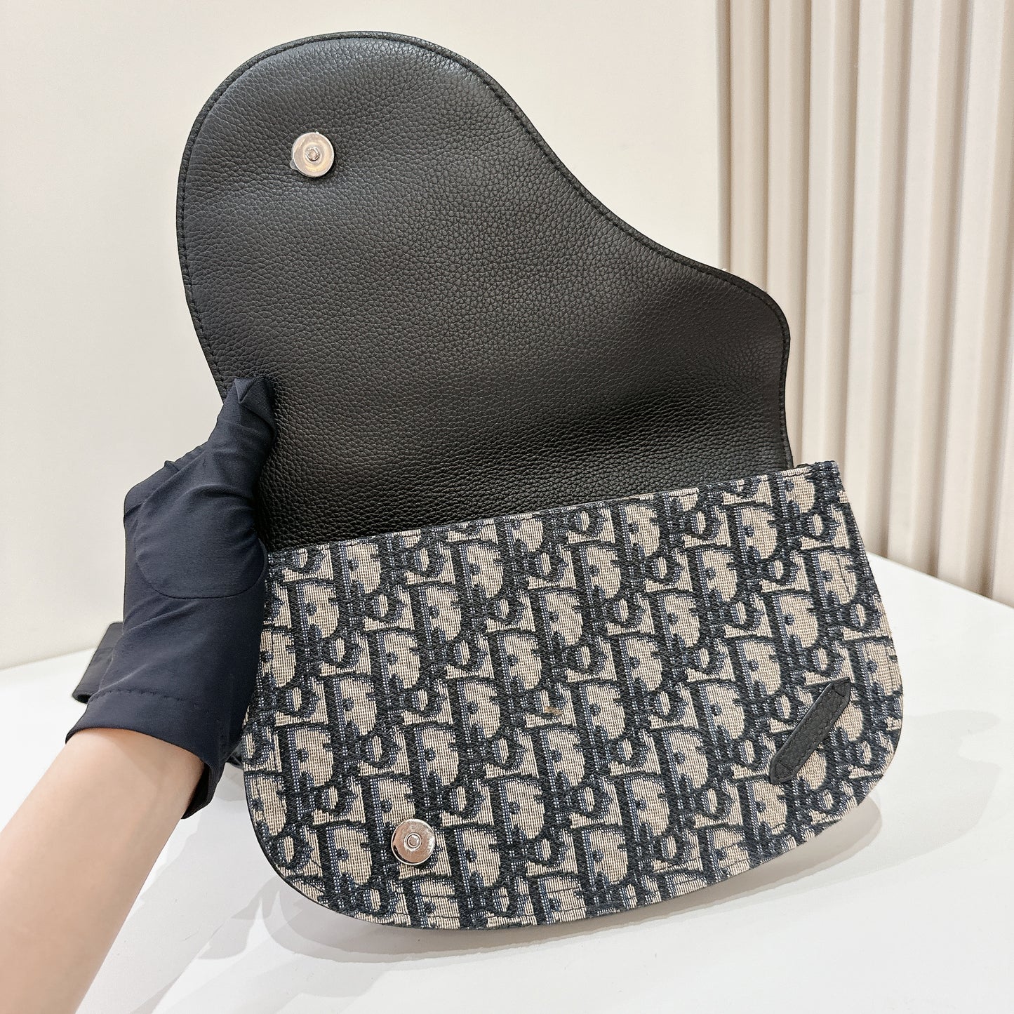 Dior Saddle Pouch in Blue Dior Oblique