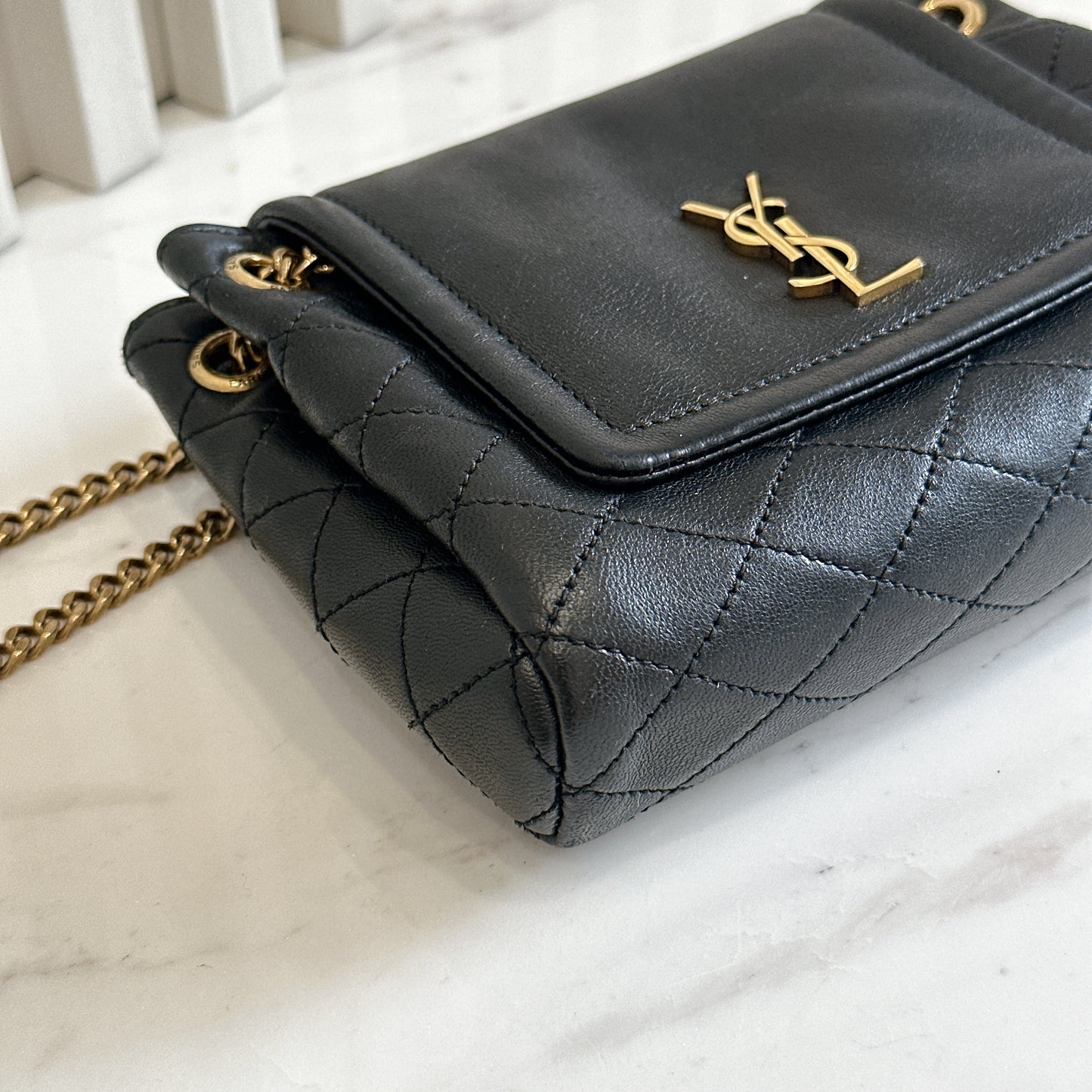 YSL Mini Nolita in Black GHW