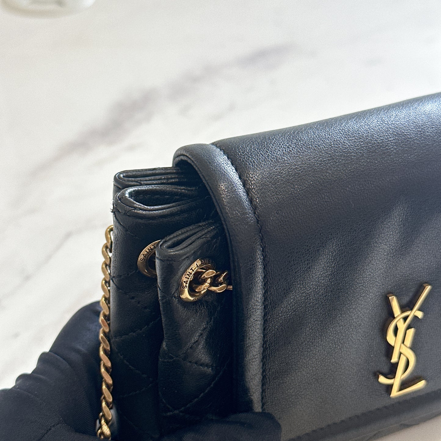 YSL Mini Nolita in Black GHW