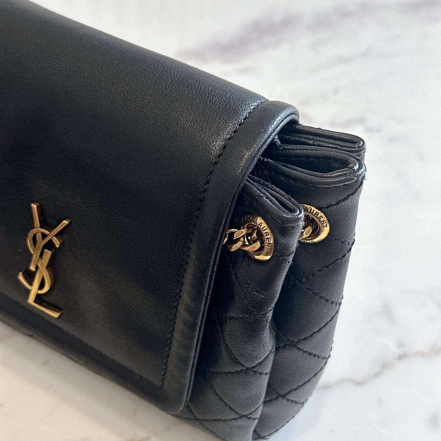 YSL Mini Nolita in Black GHW