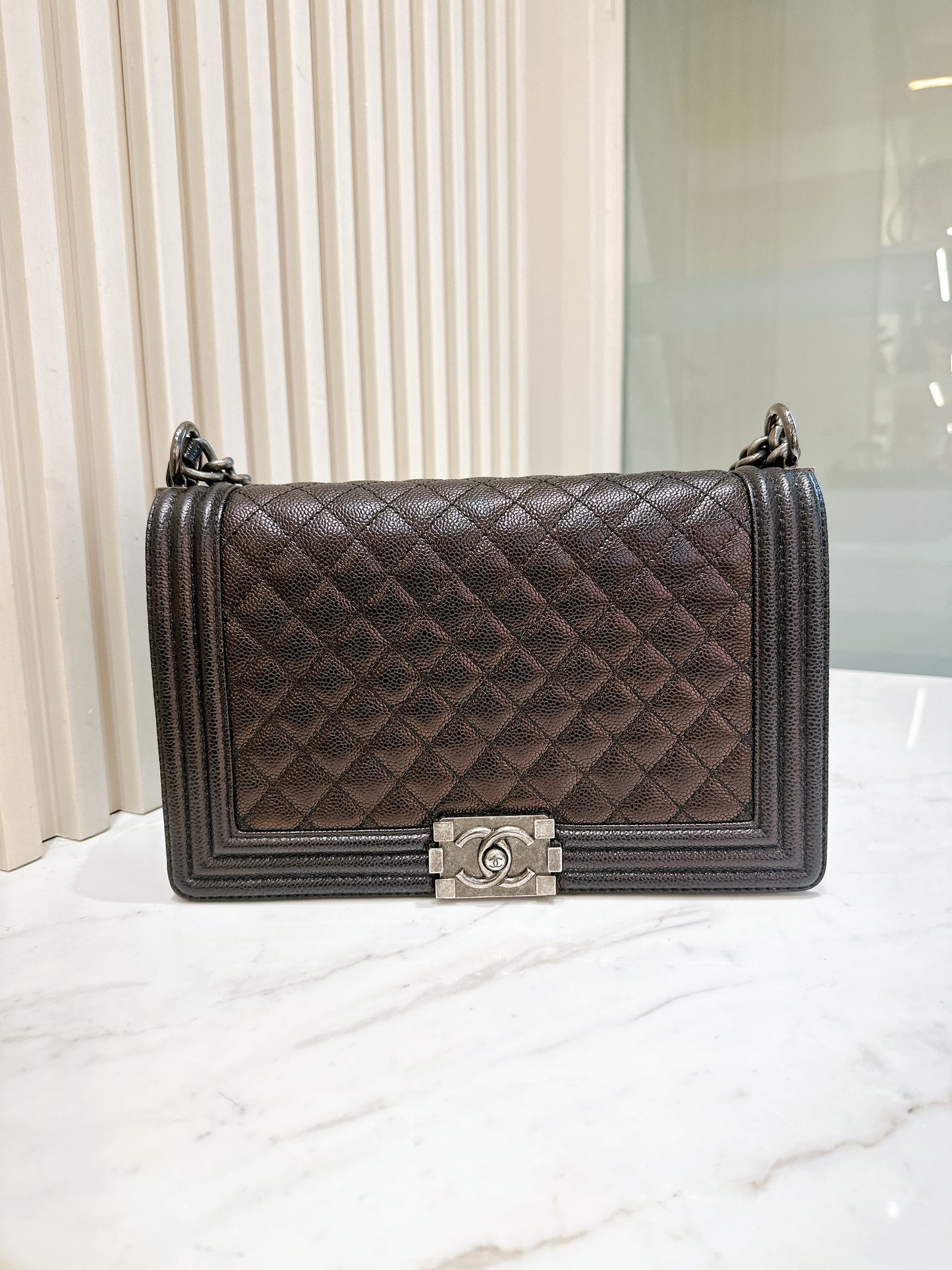 Chanel Boy New Medium in Black Caviar