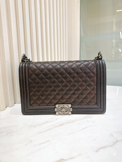 Chanel Boy New Medium in Black Caviar
