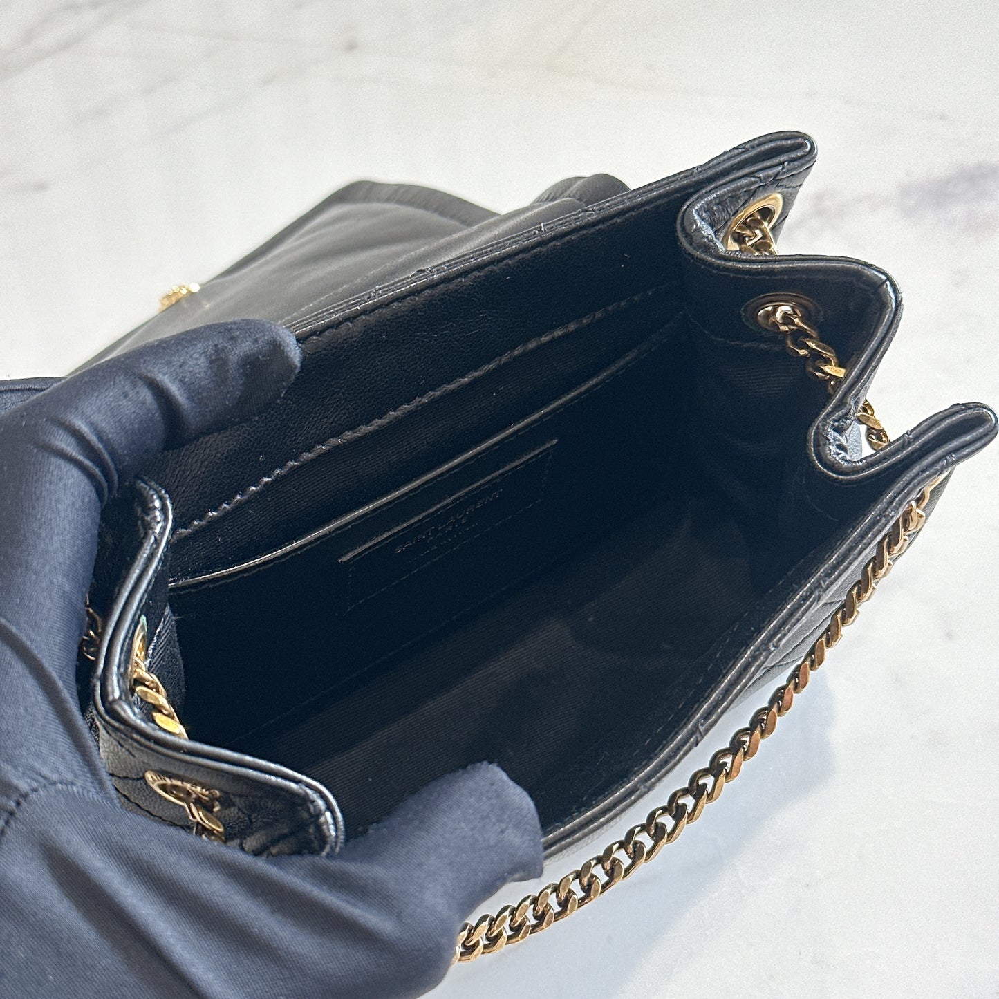 YSL Mini Nolita in Black GHW