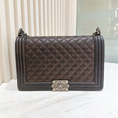 Chanel Boy New Medium in Black Caviar