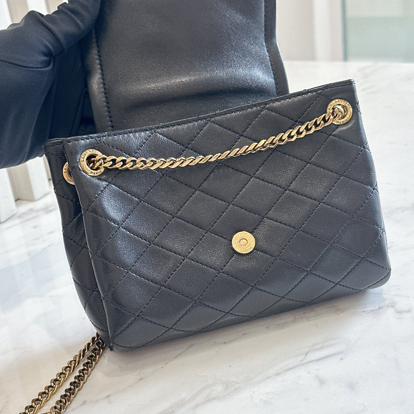 YSL Mini Nolita in Black GHW