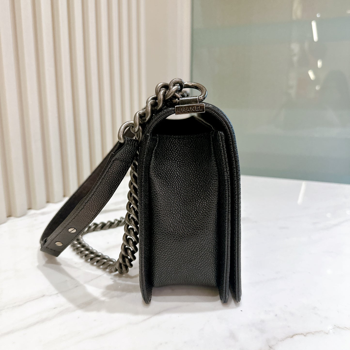 Chanel Boy New Medium in Black Caviar