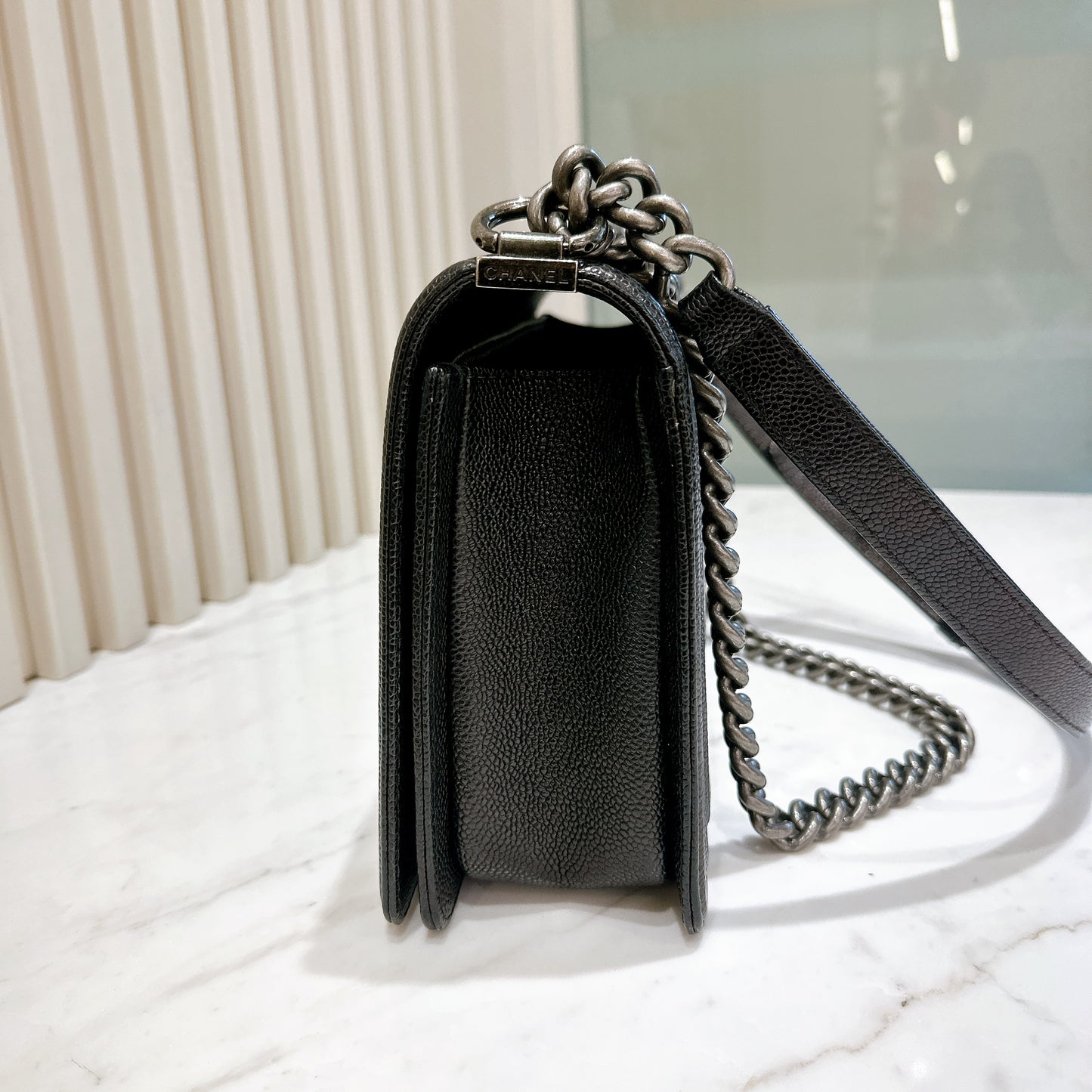 Chanel Boy New Medium in Black Caviar