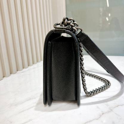 Chanel Boy New Medium in Black Caviar