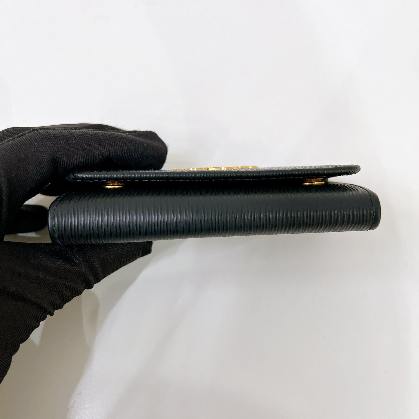 Prada Leather Key Case In Black