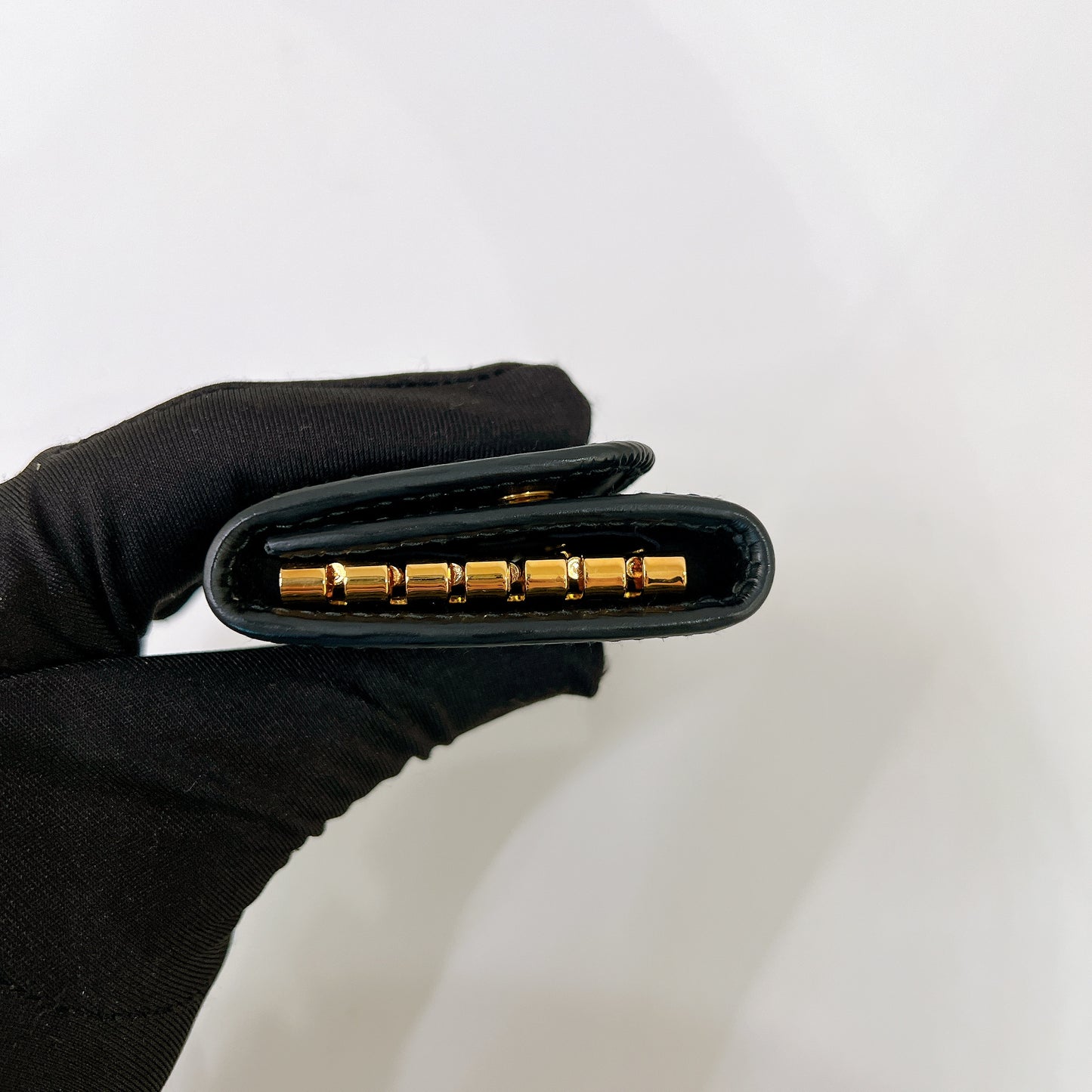 Prada Leather Key Case In Black
