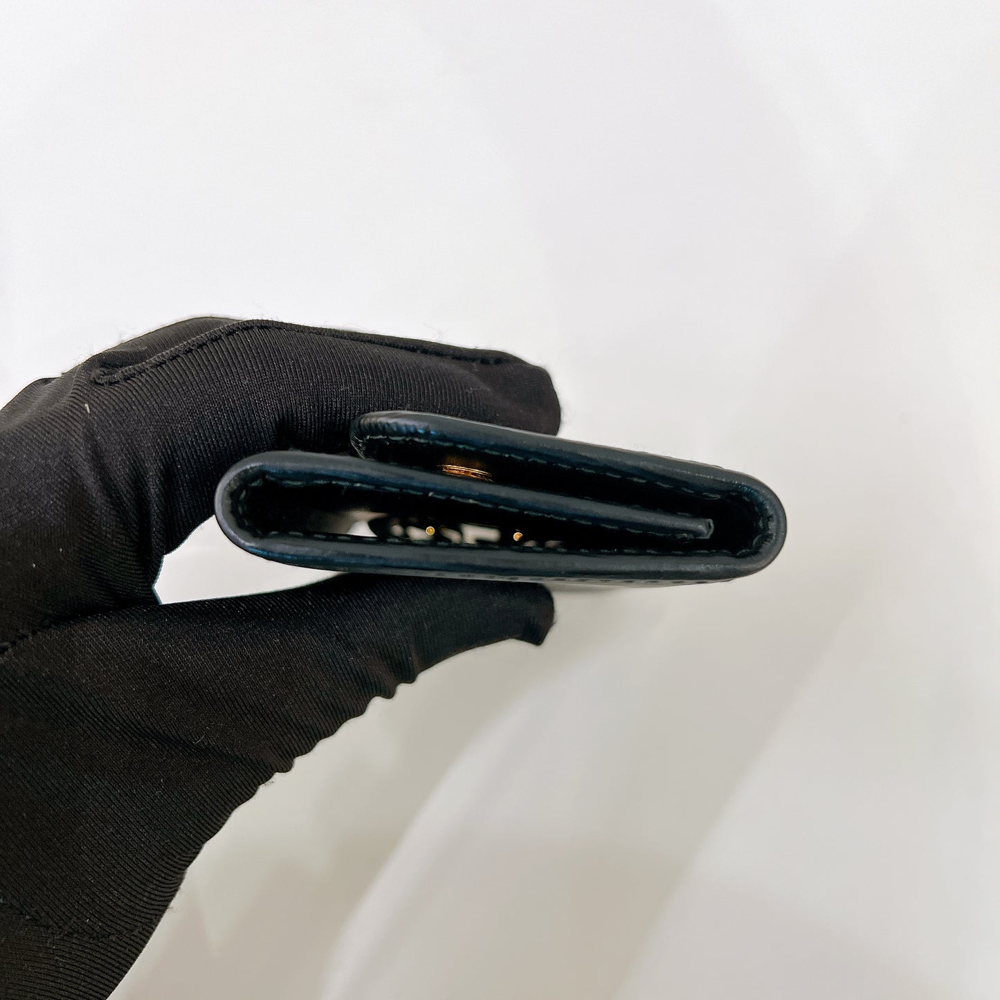 Prada Leather Key Case In Black
