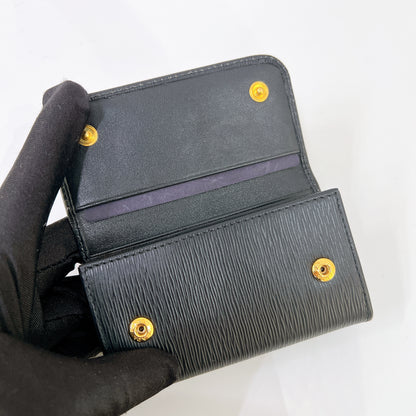 Prada Leather Key Case In Black