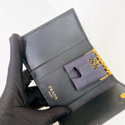Prada Leather Key Case In Black
