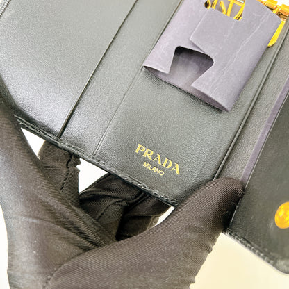 Prada Leather Key Case In Black