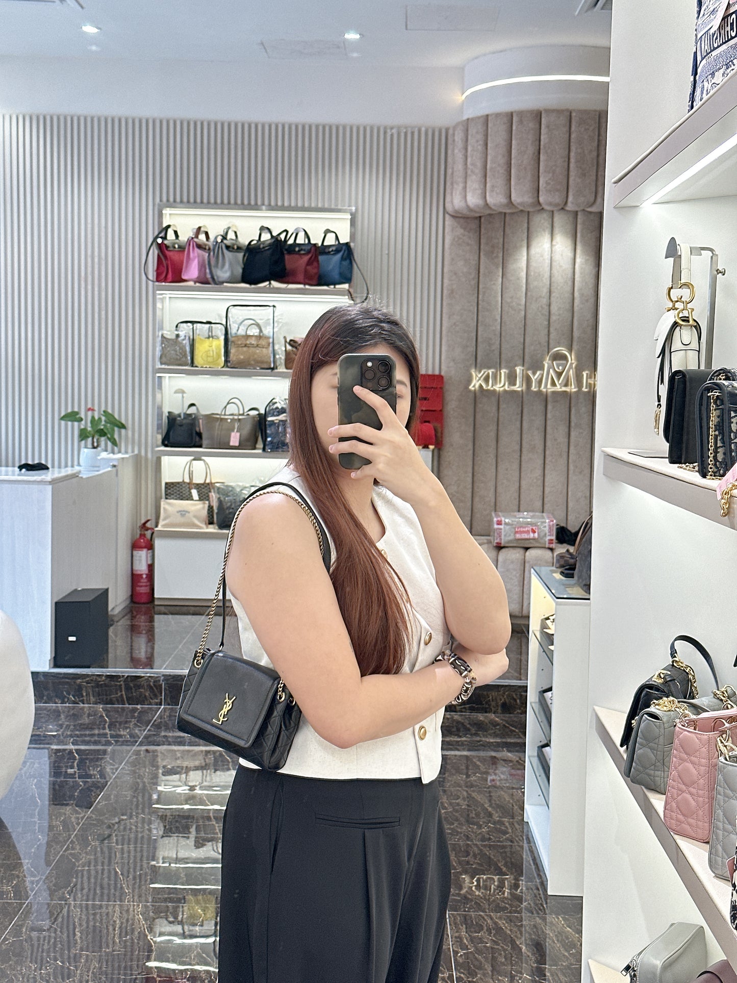 YSL Mini Nolita in Black GHW