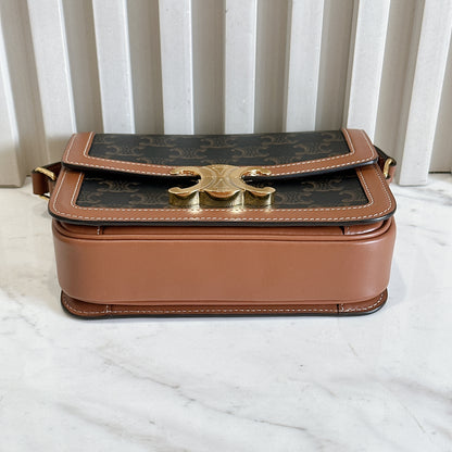 Celine Teen Triomphe in Triomphe Canvas and Calfskin