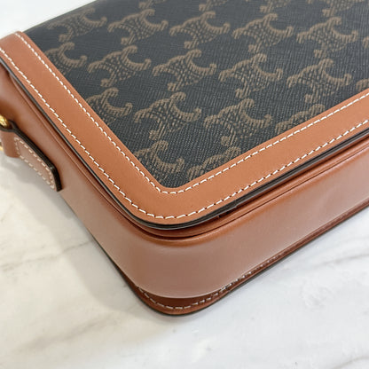 Celine Teen Triomphe in Triomphe Canvas and Calfskin