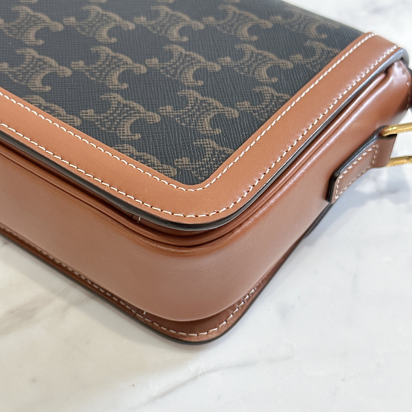 Celine Teen Triomphe in Triomphe Canvas and Calfskin