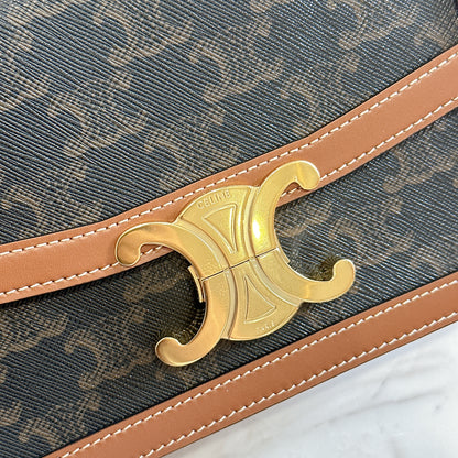 Celine Teen Triomphe in Triomphe Canvas and Calfskin