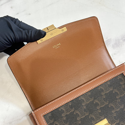 Celine Teen Triomphe in Triomphe Canvas and Calfskin