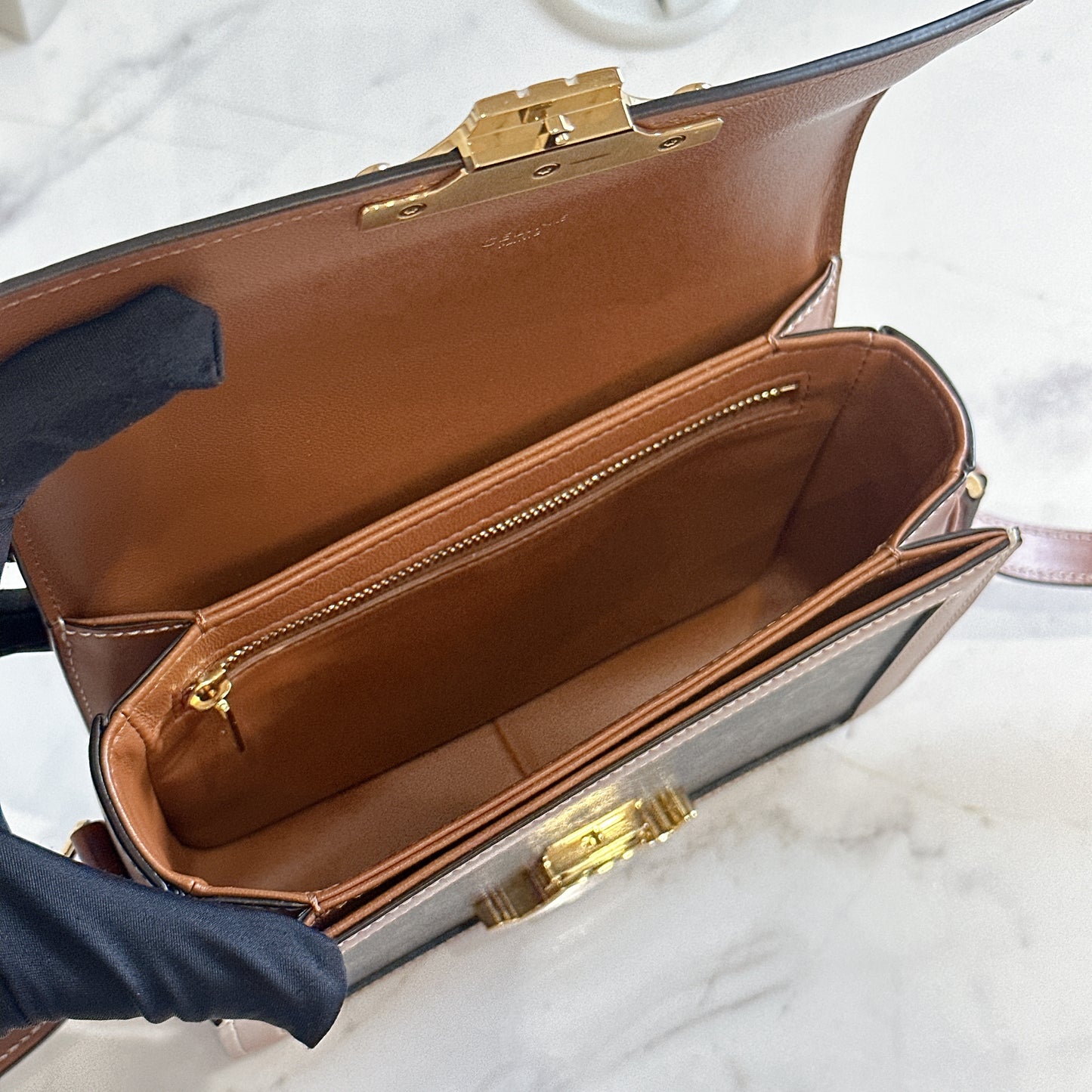 Celine Teen Triomphe in Triomphe Canvas and Calfskin