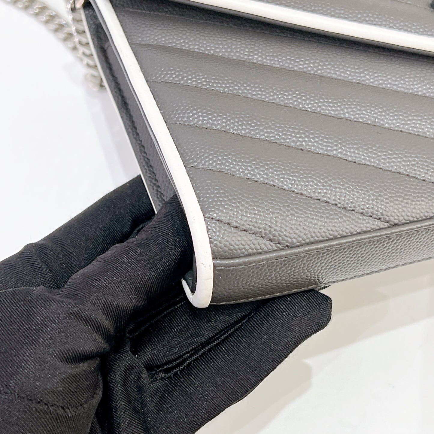YSL WOC Grey with White Stripe