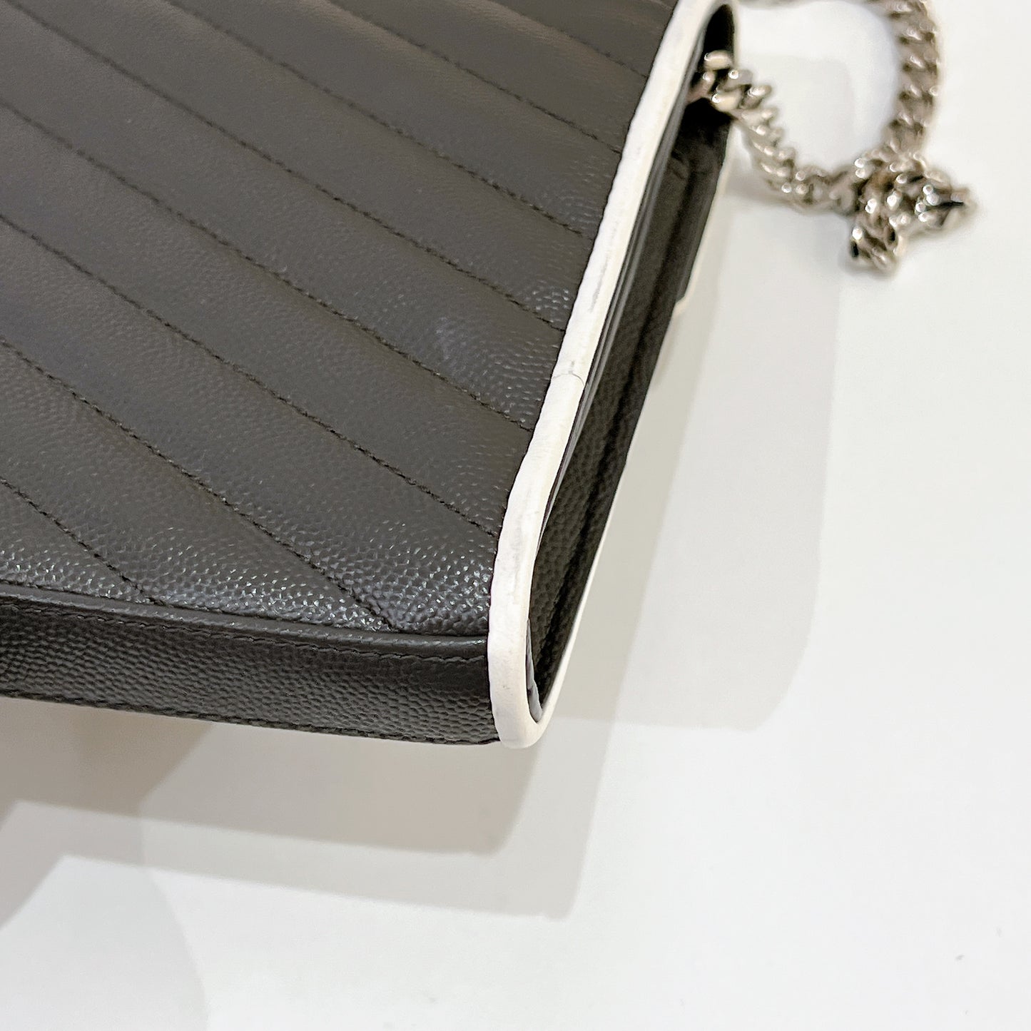 YSL WOC Grey with White Stripe