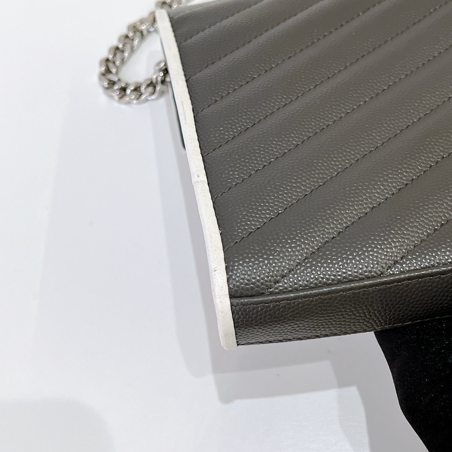 YSL WOC Grey with White Stripe