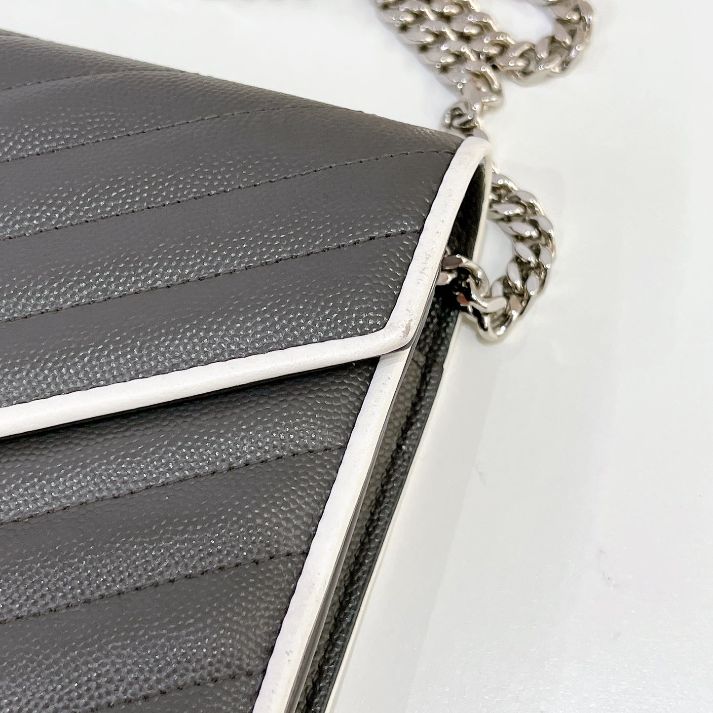 YSL WOC Grey with White Stripe