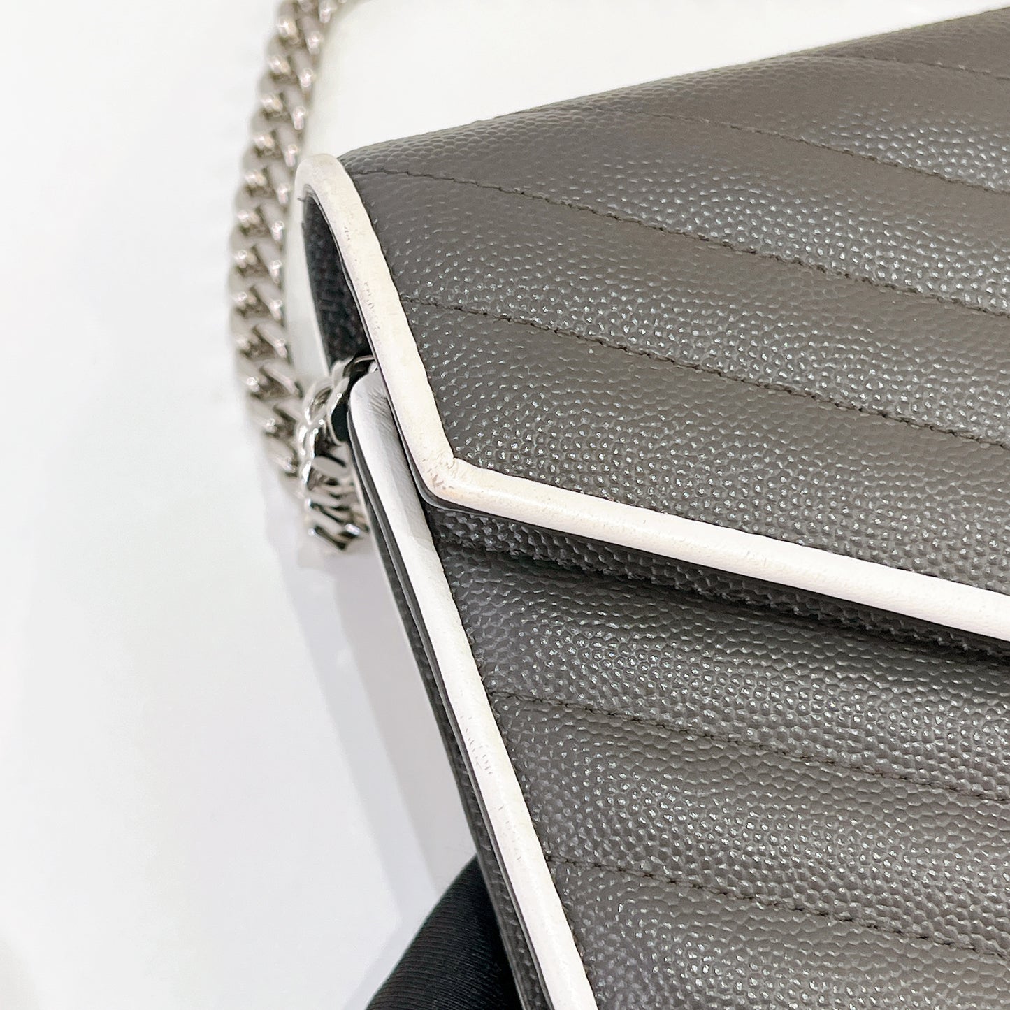 YSL WOC Grey with White Stripe