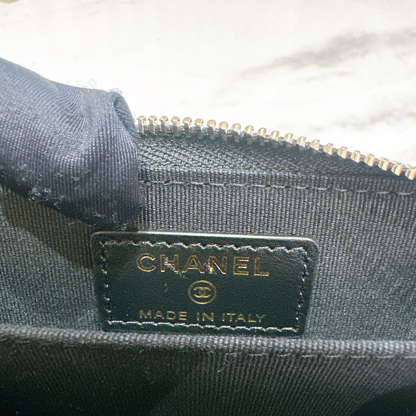 Chanel Boy Zip Around Coin Purse in Black Caviar