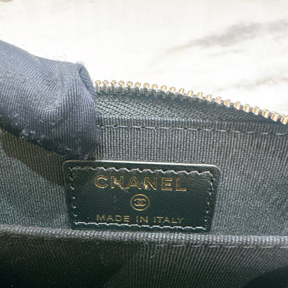 Chanel Boy Zip Around Coin Purse in Black Caviar