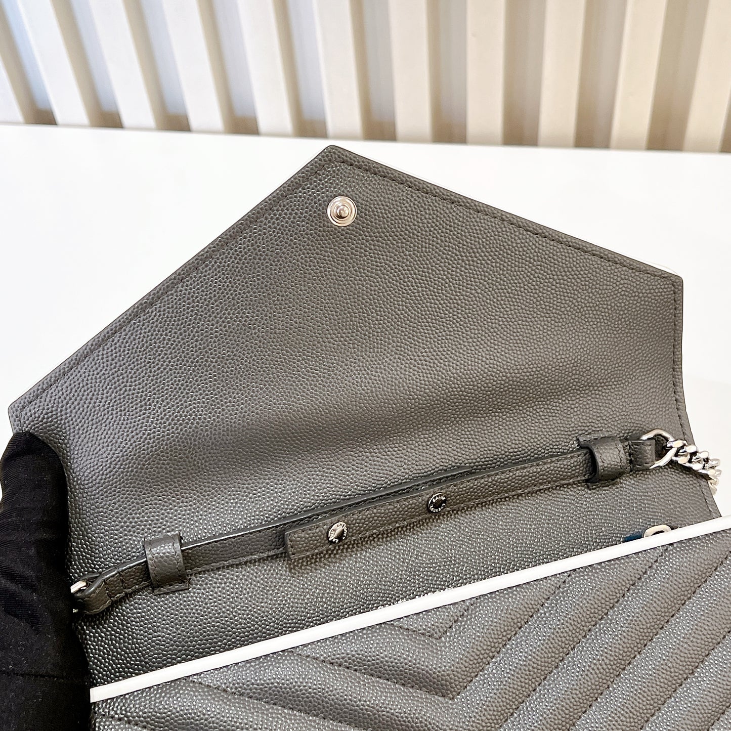 YSL WOC Grey with White Stripe
