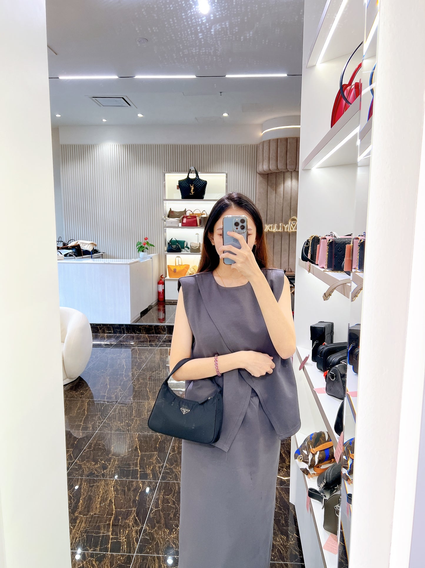Prada Nylon Hobo Bag in Black