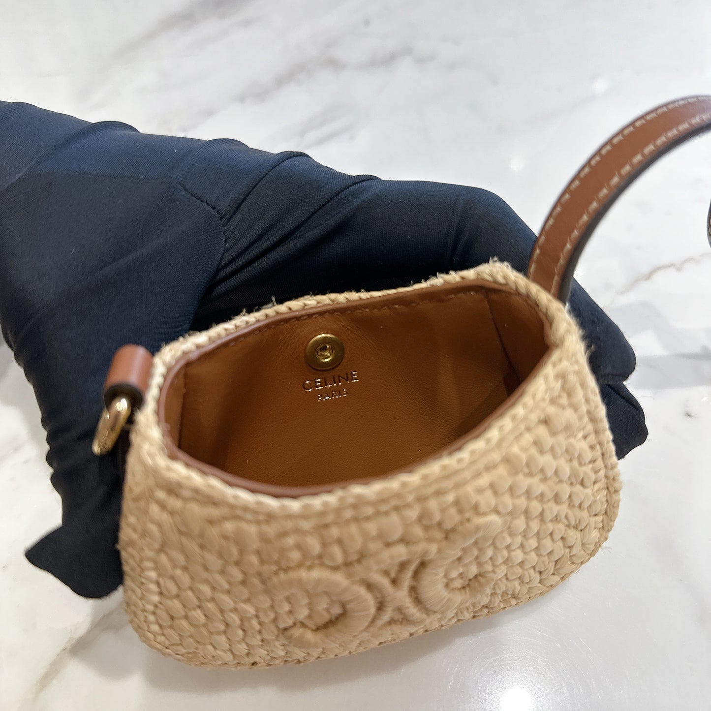 Celine Micro Tilly in Raffia