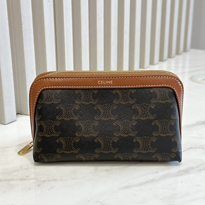 Celine Small Cosmetic Pouch in Tan