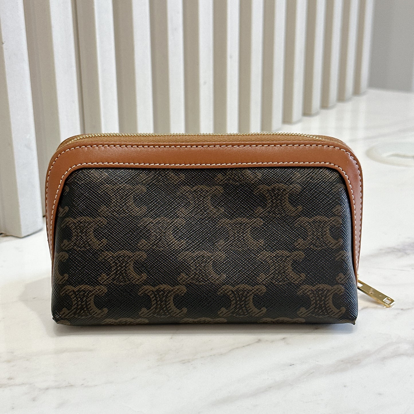 Celine Small Cosmetic Pouch in Tan
