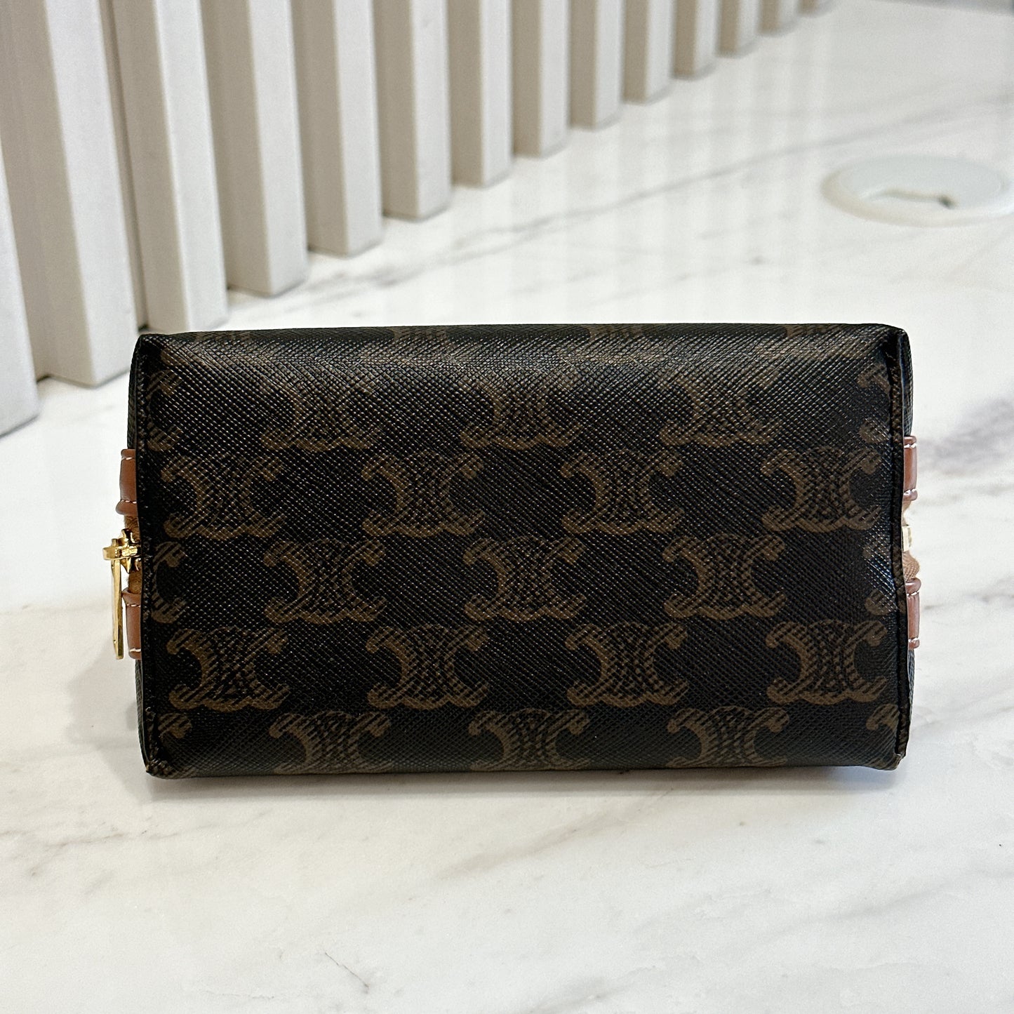 Celine Small Cosmetic Pouch in Tan