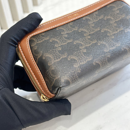Celine Small Cosmetic Pouch in Tan