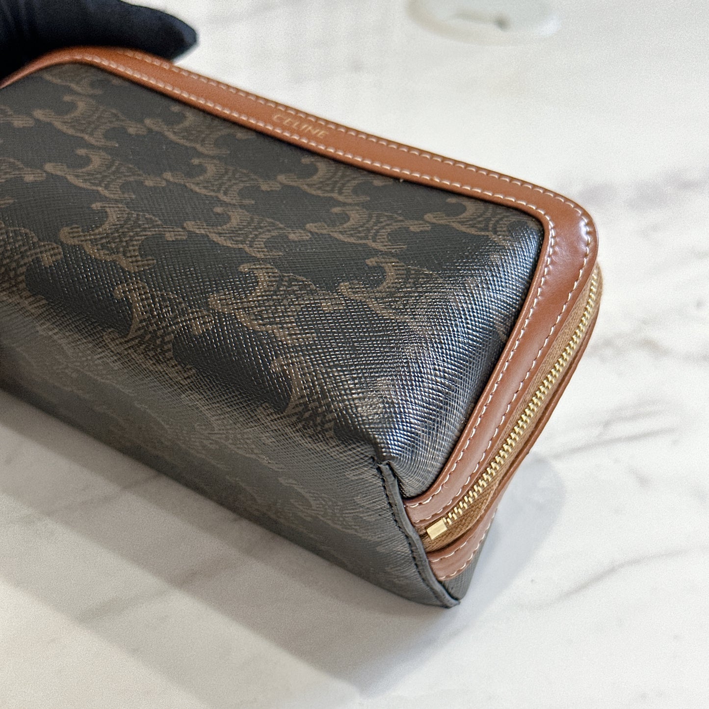 Celine Small Cosmetic Pouch in Tan