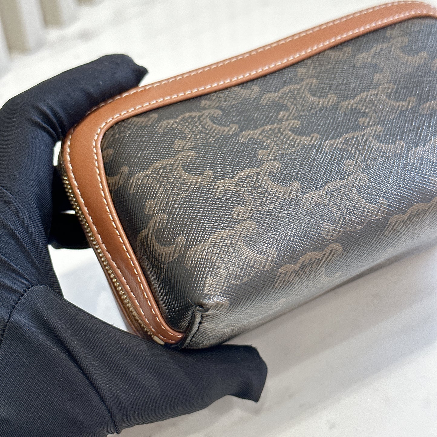 Celine Small Cosmetic Pouch in Tan