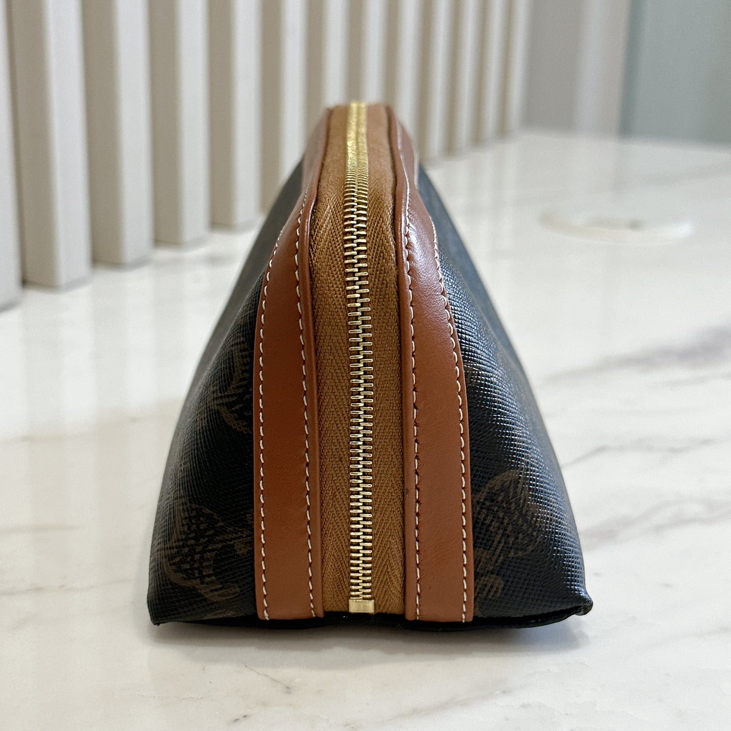 Celine Small Cosmetic Pouch in Tan