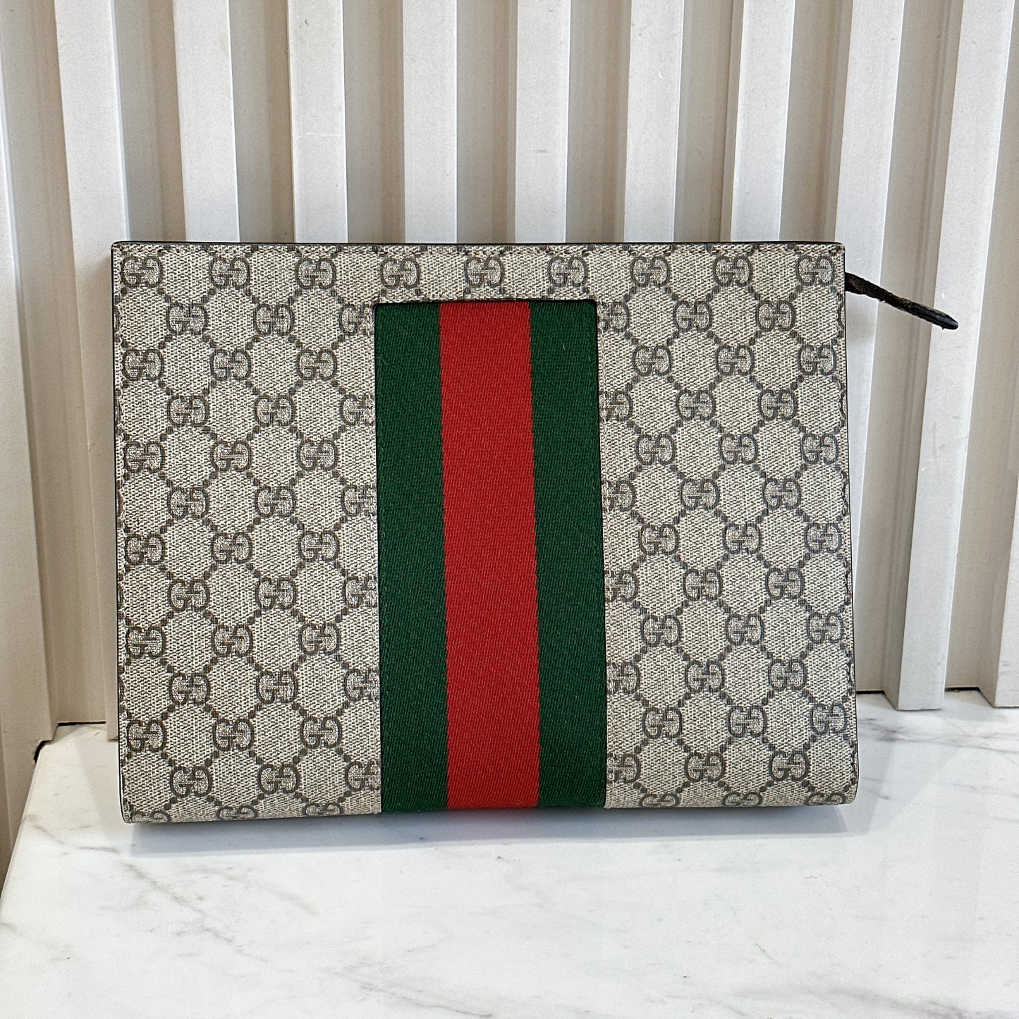 Gucci GG Supreme Web Clutch